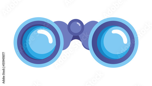 Bright blue binoculars with a glossy finish displayed against a plain background for educational use