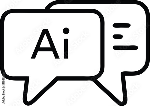 Ai chatbot conversation bubble vector illustration for artificial intelligence technology and support