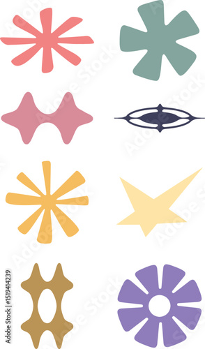 Retro Abstract Shapes Collection - Mid Century Modern Geometric Symbols for Graphic Design and Decoration