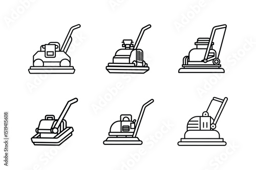 vibratory plate compactor icon line art vector illustration