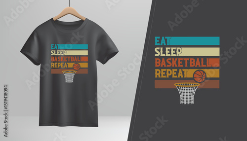 Black cotton casual wear blank t-shirt design template with front illustration for men's fashion apparel