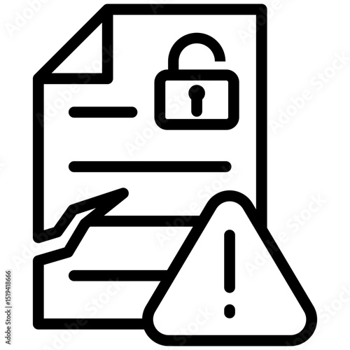 Data Breach Icon Outline