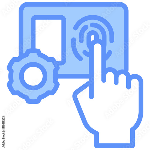 Access Control Icon Outline Blue