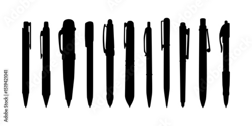 pen silhouettes vector collection