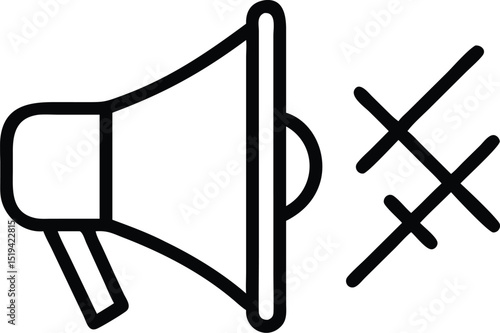 No sound icon vector illustration megaphone with mute symbol for silent mode and volume control design
