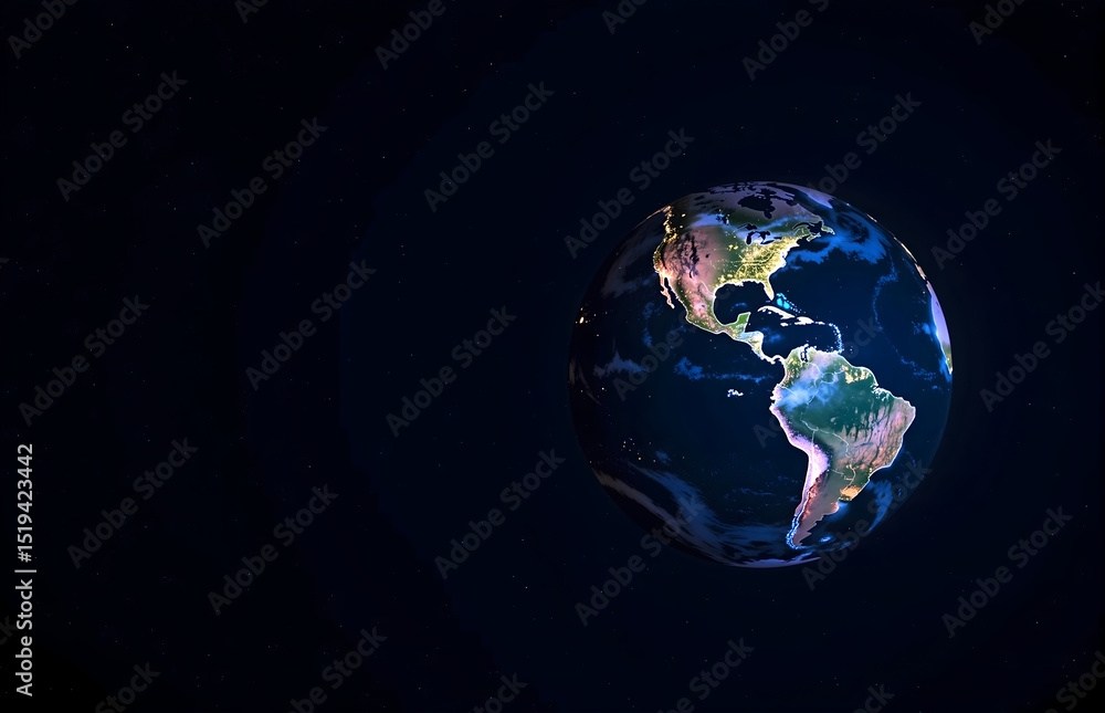 Fototapeta premium EarthNightViewFromSpace