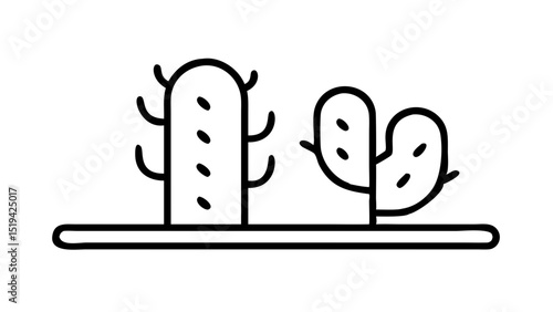 Cacti growing in a minimalist styled landscape design with a focus on simplicity