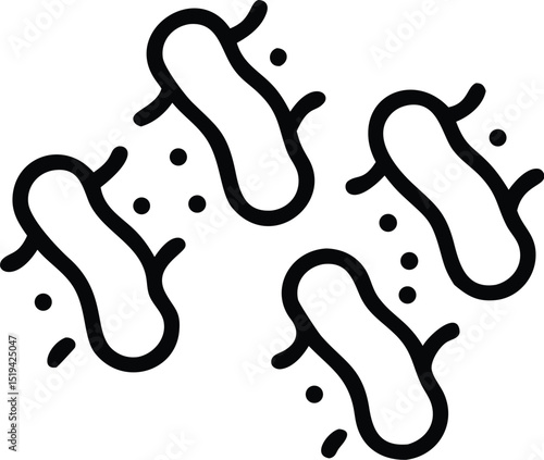 Bacteria cell vector illustration, microbiology and infectious disease concept for medical designs