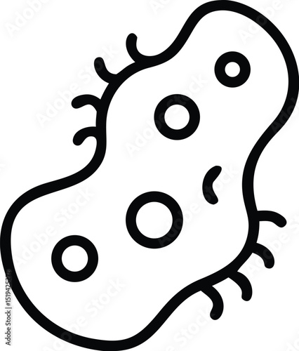 Illustration of bacteria cell microbiology virus germ microbe pathogen infection disease organism, isolated