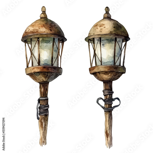 Bird Scare Devices, watercolor drawing vector, high quality, isolated on a white background.