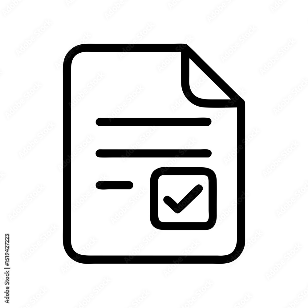 Document Check Simple Outline Icon — Minimalist Verified File and Approval Symbol
Document Check Simple Outline Icon — Minimalist Verified File and Approval Symbol