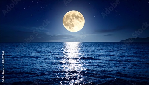 moonlight over calm sea