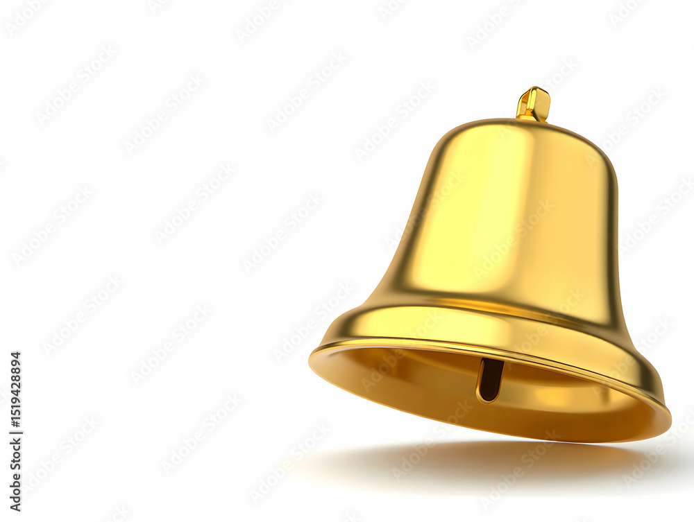 Shiny Golden Bell Isolated on White Background Shiny Golden Bell Isolated on White Background