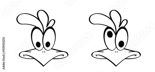 A cute cartoon chicken. A cute cartoon chicken. Crazy chicken face mascot. Comic rooster characterRooster character