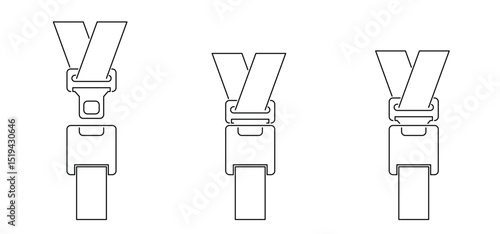 Click it. Safety belt or seat belt icon. Car seat, plane or passenger belt for vehicle. Traffic, drive safe sign. lifesaver, seatbelt. prevention concept. Fasten your seat belt.