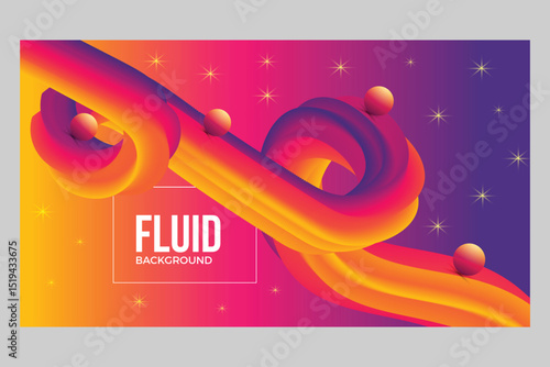 Orange, pink and blue fluid wave. Innovation modern background design for cover, landing page.