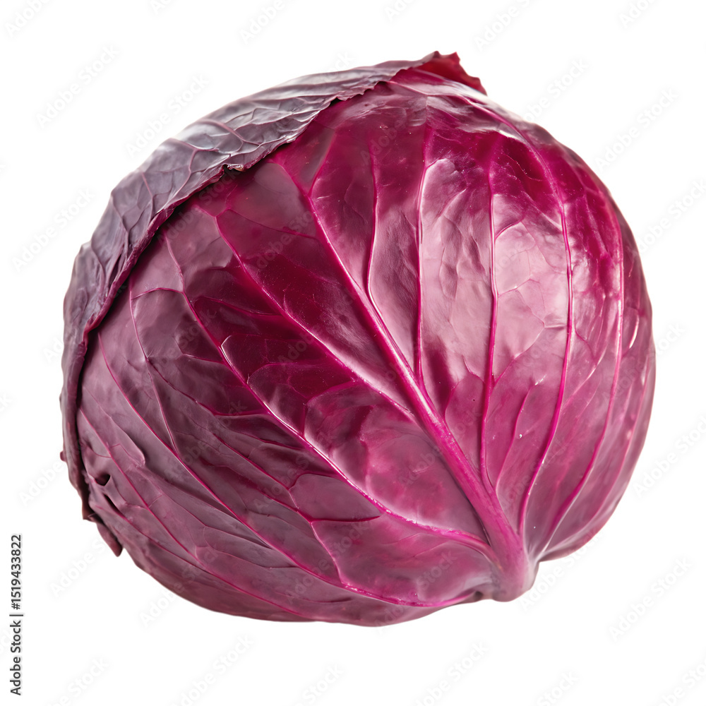 Fototapeta premium Red cabbage isolated on a transparent background 