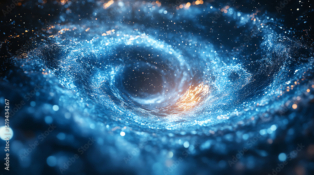 Fototapeta premium A mesmerizing view of a swirling galaxy, filled with vibrant stars and cosmic dust, showcasing the beauty of the universe.