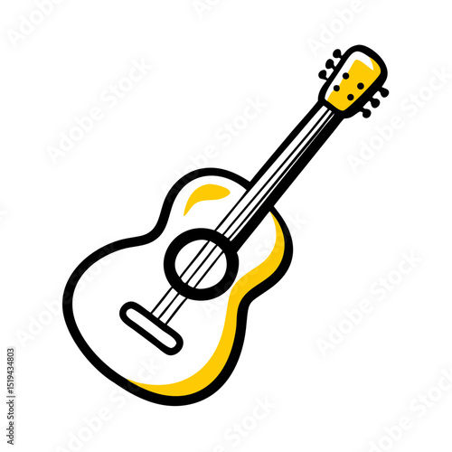 Colorful acoustic guitar illustration showcasing musical creativity and joyful expression