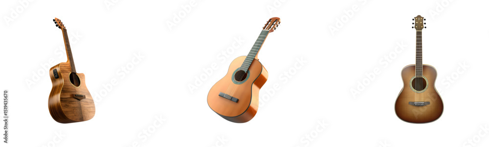 Fototapeta premium Vibrant Acoustic Guitars: Classic String Instruments for Music and Performance