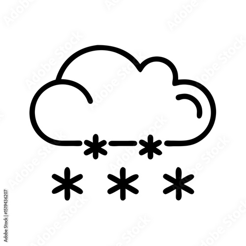 Illustration of a snow cloud with falling snowflakes during winter weather