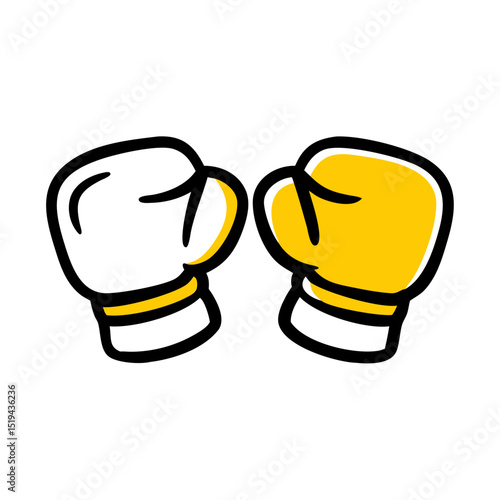 Boxing gloves facing each other in a playful confrontation during a friendly match or training session
