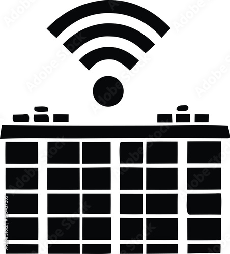 Wireless connected car battery monitoring system icon