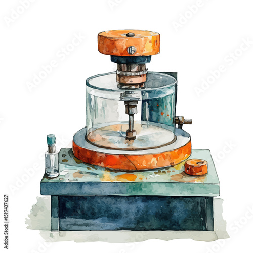 watercolor vector of Bench-top Centrifuge, high quality, isolated on a white background.