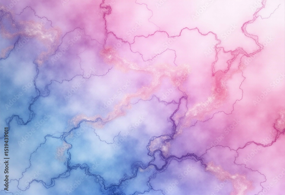 Obraz premium Abstract pastel watercolor with pink, purple, and blue cloudy flow.
