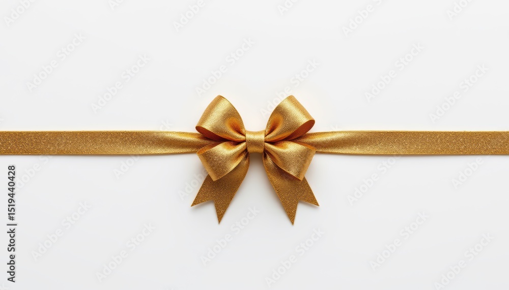 golden gift bow isolated on white background created with technology, subject at the bottom, copy space at top, optimized for photo use. golden gift bow isolated on white background created with technology, subject at the bottom, copy space at top, optimized for photo use.