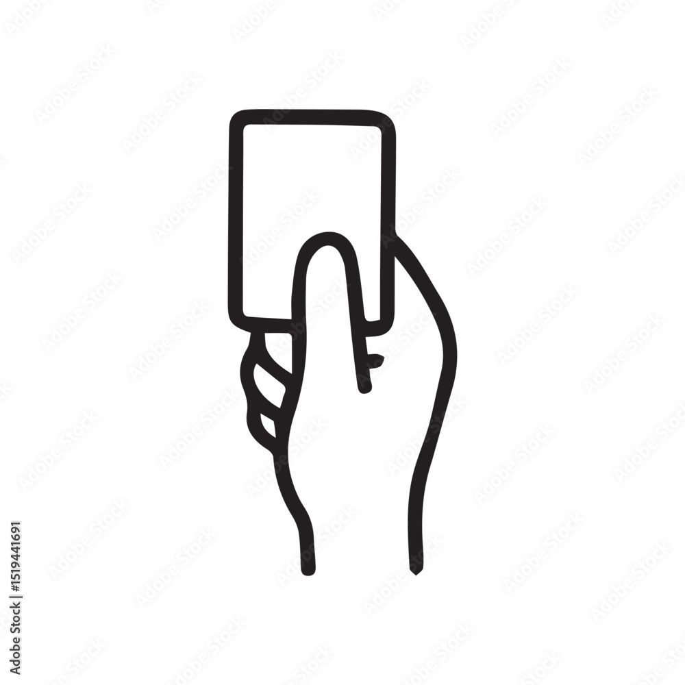 Hand holding a yellow card Hand holding a yellow card