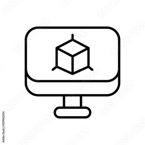 3d Modeling icon vector 