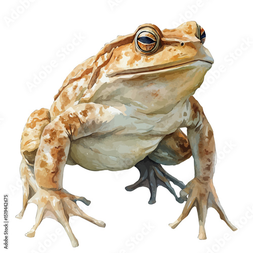 Beelzebufo Giant Prehistoric Frog, watercolor illustration vector, high quality, isolated on a white background.