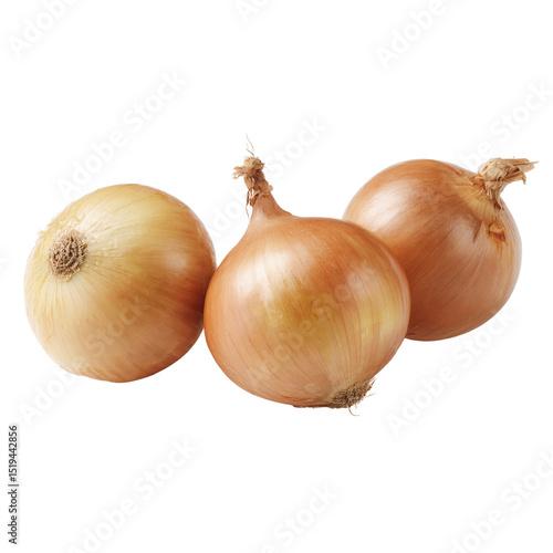 Wallpaper Mural Three whole onions with papery skins and intact roots. Torontodigital.ca