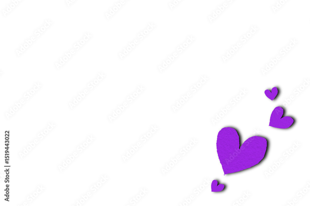 Purple paper heart shape isolated on transparent background. Valentine's Day. Red heart with shadow. Love. Illustration. Purple paper heart shape isolated on transparent background. Valentine's Day. Red heart with shadow. Love. Illustration.