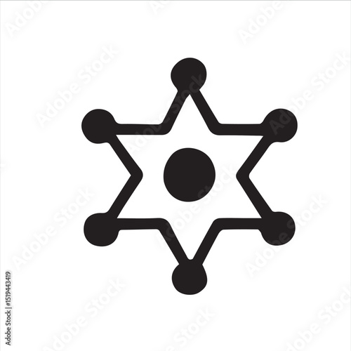 Simple black and white starburst icon