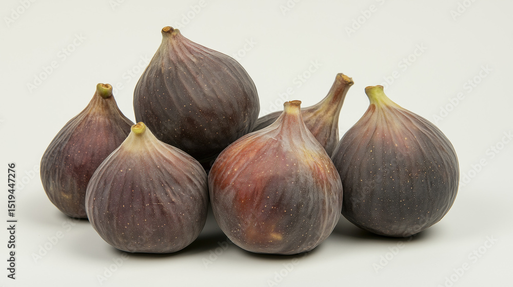 Fototapeta premium Ripe Whole Fig Isolated on White Background – Fresh Fruit Photography