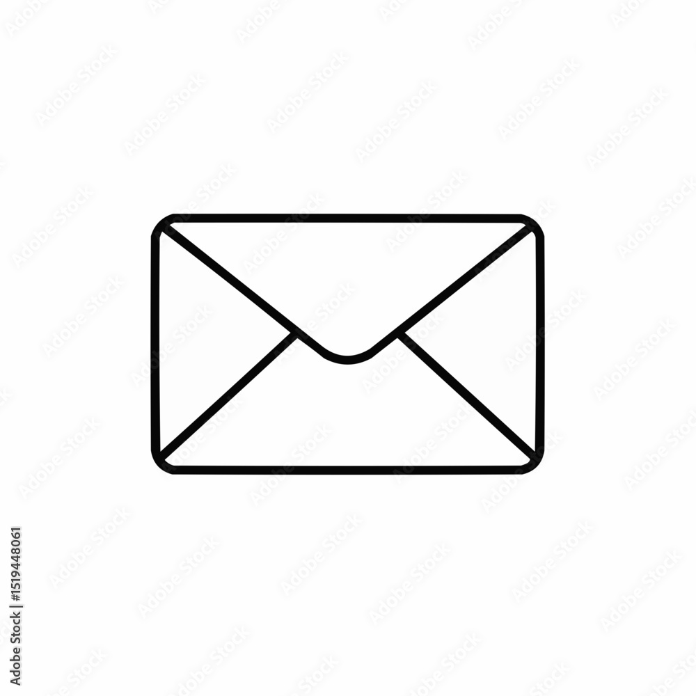 Simple outline of an envelope symbolizing communication and messages Simple outline of an envelope symbolizing communication and messages