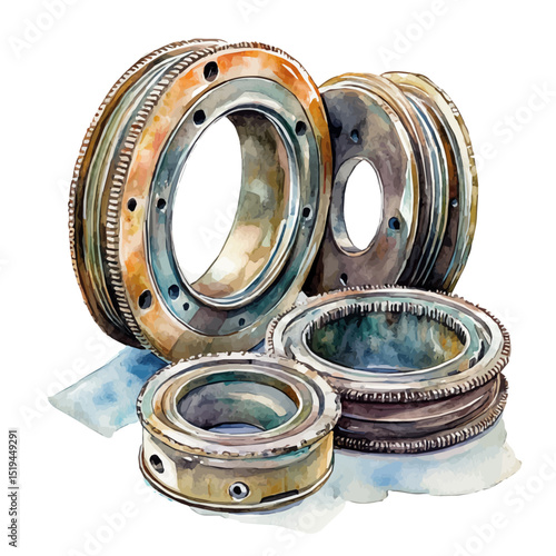 Bearings, watercolor vector, high quality, isolated on a white background.