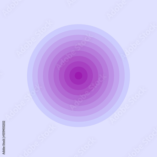 Circular vision concept with violet pastel color epicenter flat style illustration. Concentric ring vector isolated.