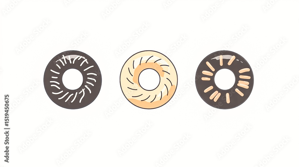 Minimal Donut Silhouette Icon - Vector Design for Food Branding Minimal Donut Silhouette Icon - Vector Design for Food Branding