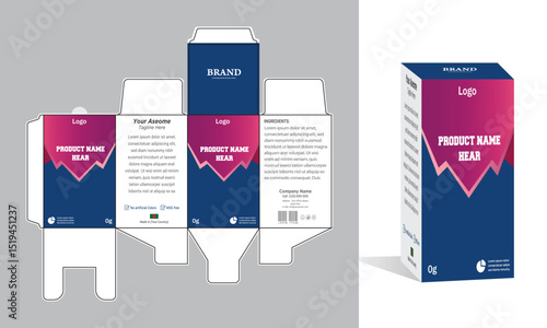 Syrup packaging Box Brand Syrup Medicine Packaging vector illustration or white color theme with background.	
