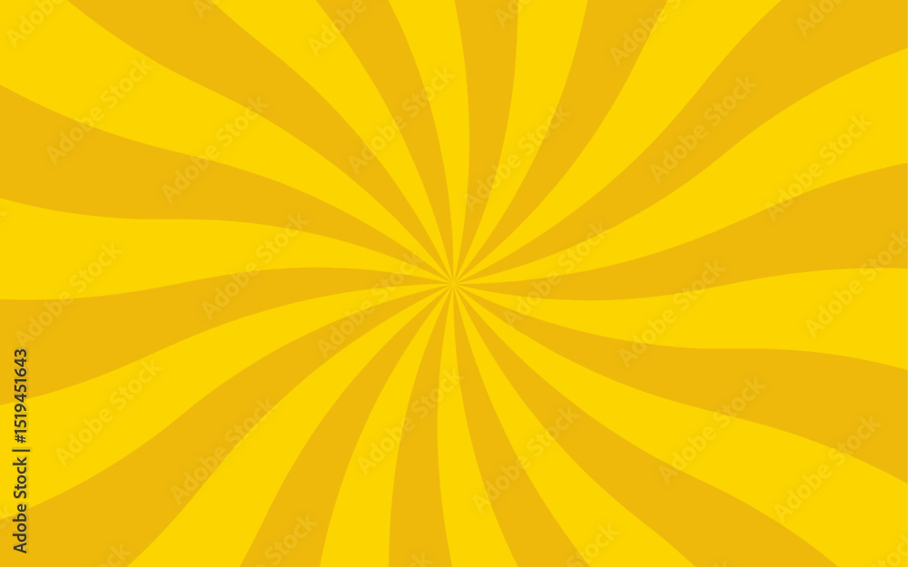 Fototapeta premium Abstract vibrant, radial sunburst background with alternating bright yellow and golden-yellow ray. Symmetrical pattern with dynamic energy and motion. Grabbing graphics, retro designs, energetic brand