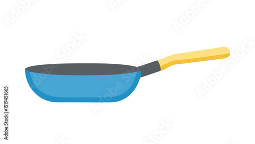 Cooking with a blue skillet on a bright kitchen counter while preparing a delicious meal during the afternoon