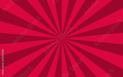 Abstract vibrant, radial sunburst background with alternating bright Red and pink-red ray. Symmetrical pattern with dynamic energy and motion. Grabbing graphics, retro designs, energetic brand