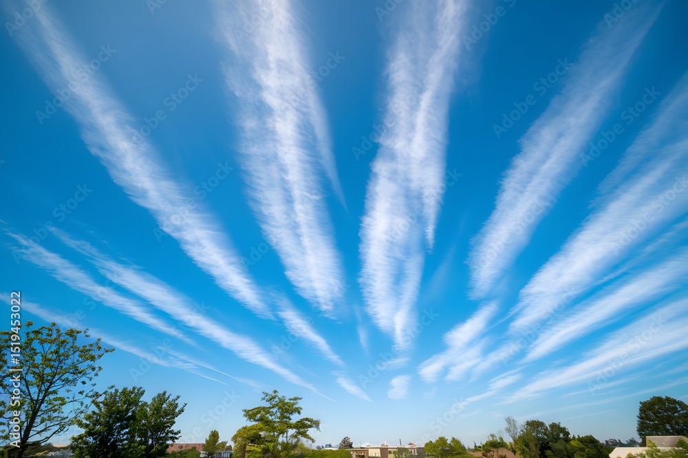 Obraz premium Striking Cirrus Clouds against a vibrant Blue Sky