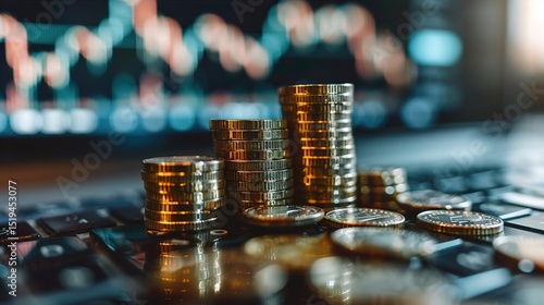 Candle stick graph chart of stock market investment trading HD 8k wallpaper photographic image
