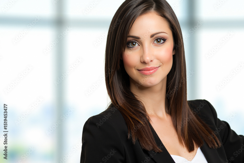 Portrait of smiling businesswoman standing in modern office Portrait of smiling businesswoman standing in modern office