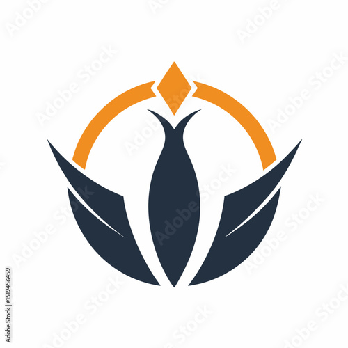 Abstract modern logo design with wings and circle