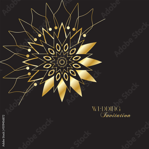 The Gold Mandala Wedding Iinvitation Card